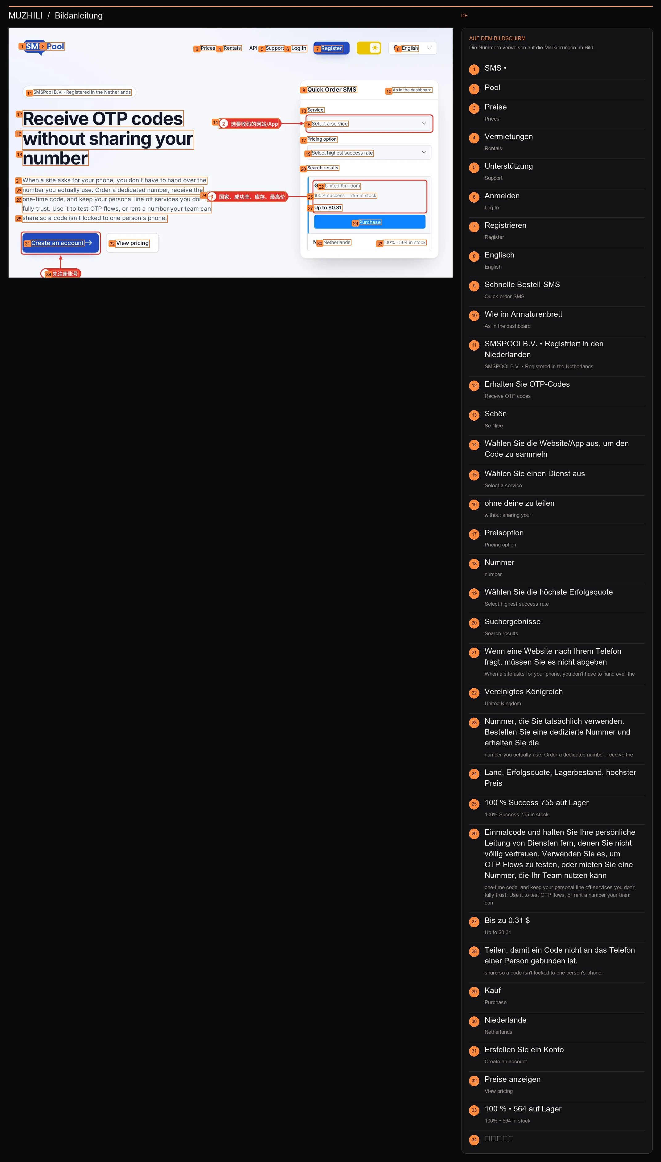 Abbildung 1: Startseite der offiziellen SMSPool-Website