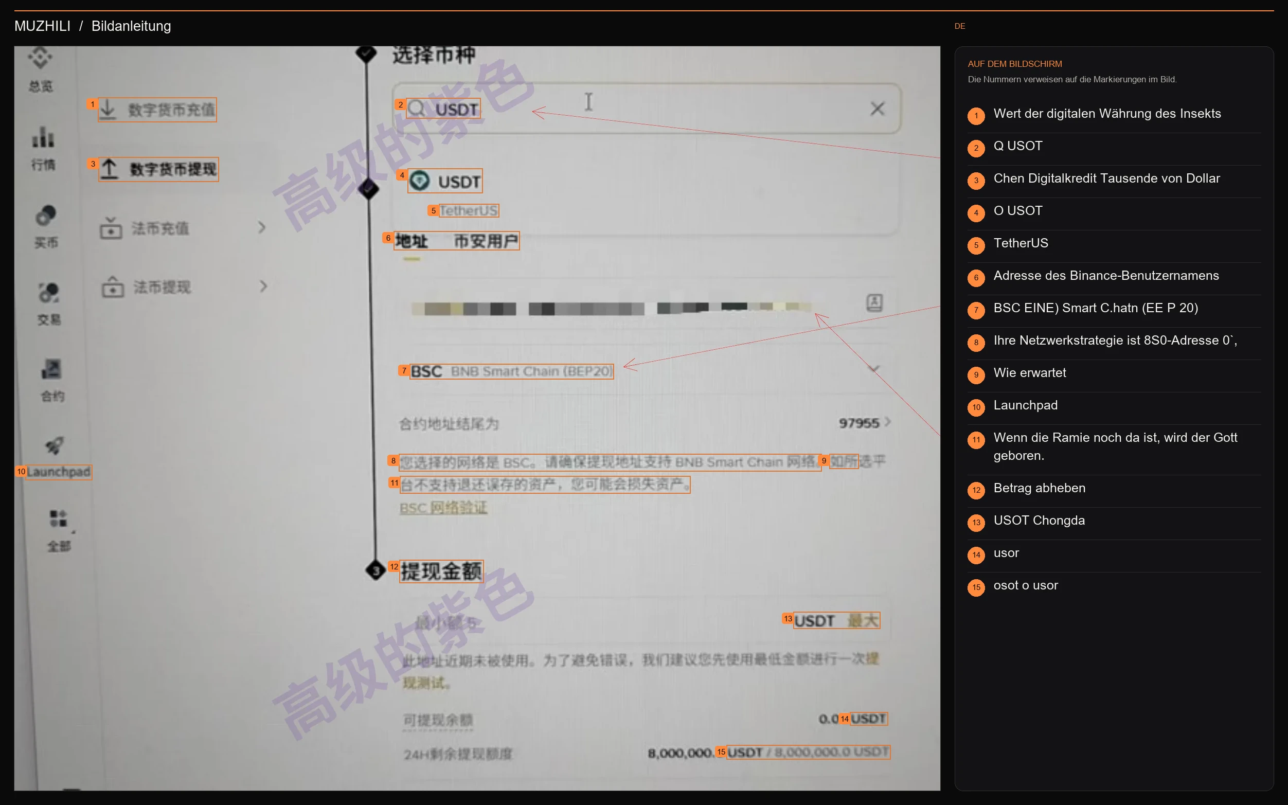 Binance-Schnittstelle