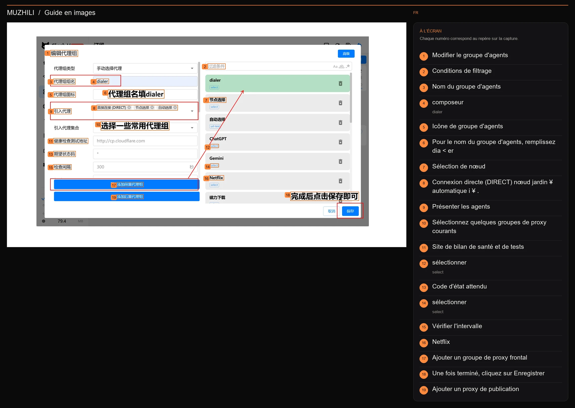 Créez un groupe d'agents de numérotation et affichez les annotations d'opération et les informations de mesure réelles