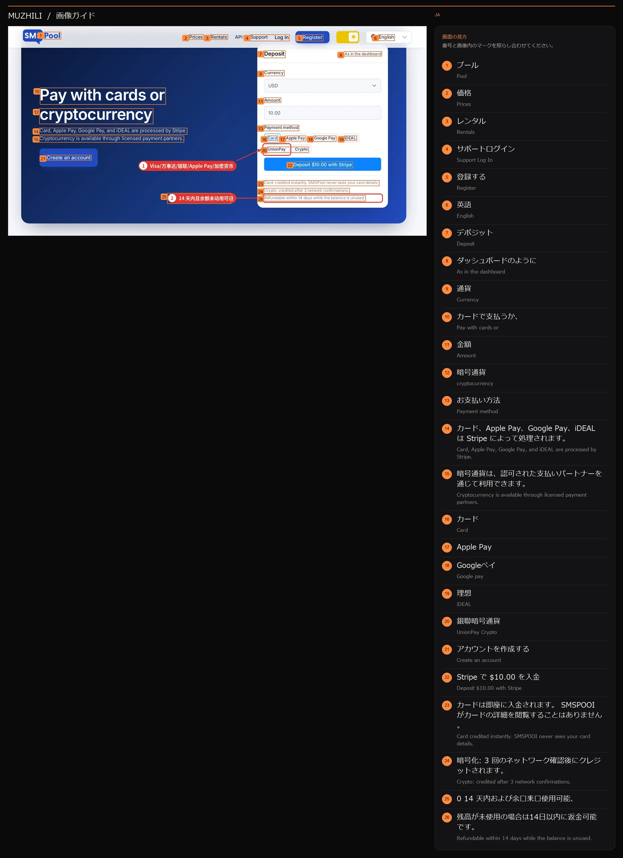 図 3: 公式 Web サイトのホームページ上のデポジットのデモンストレーション (コンソールでのデポジットと一致)
