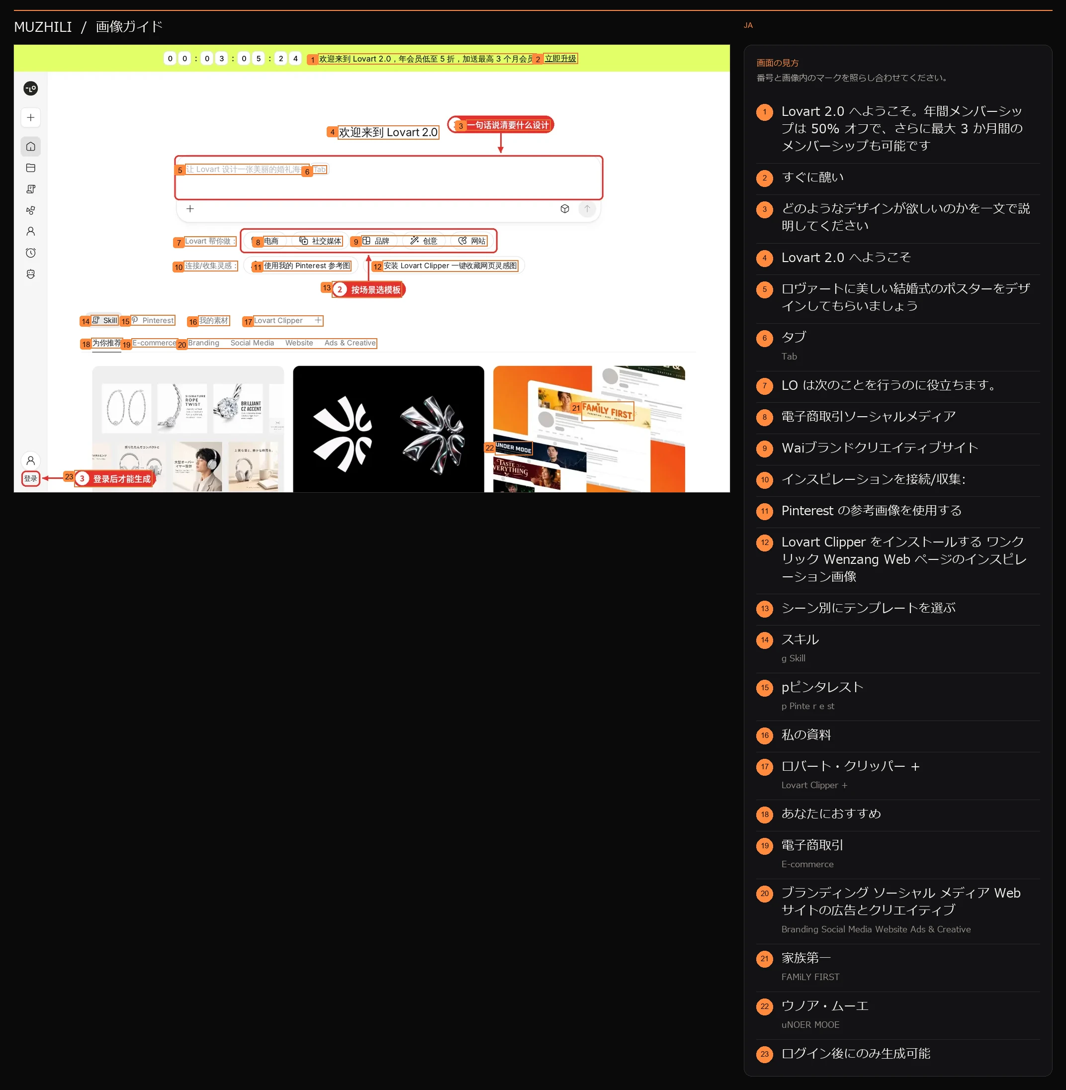 図 6: Lovart のホームページ